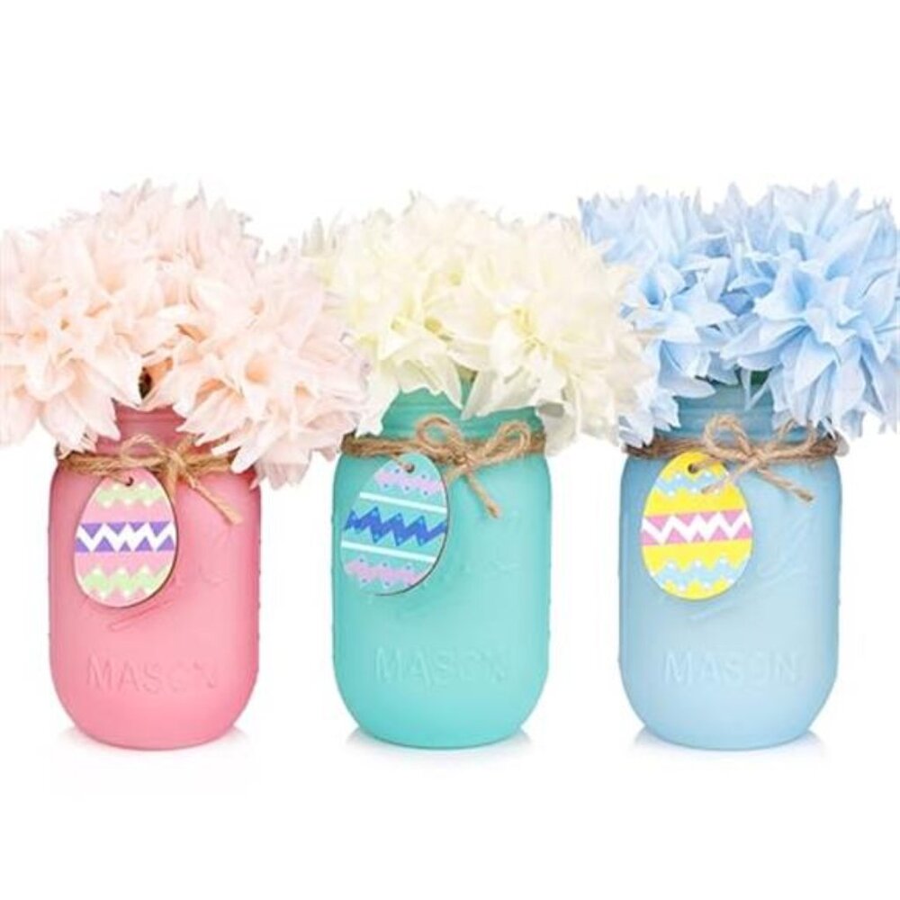 Easter Decorations, Easter Mason Jars Decoration, Easter Farmhouse Decor - Picture 1 of 6